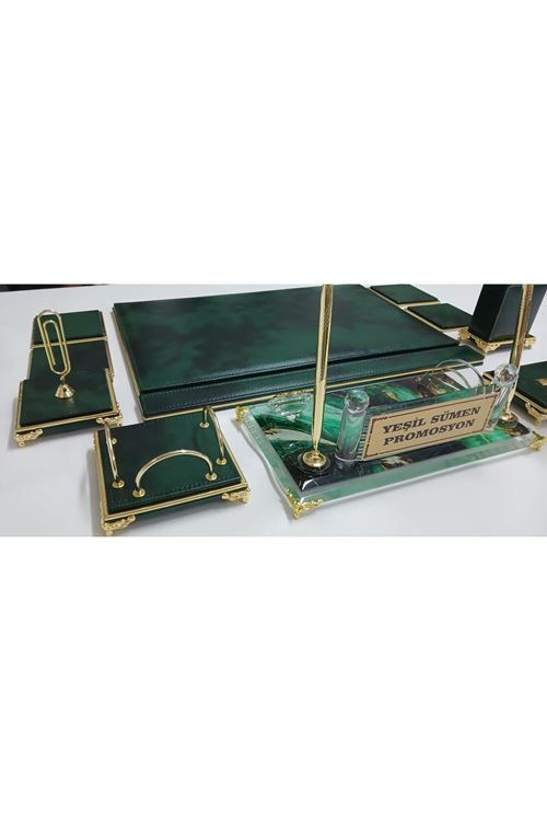 SULTAN YEŞİL VE GOLD KRİSTAL KİŞİYE ÖZEL İSİMLİKLİ LÜKS TASARIM SÜMEN VE MAKAM TAKIMI