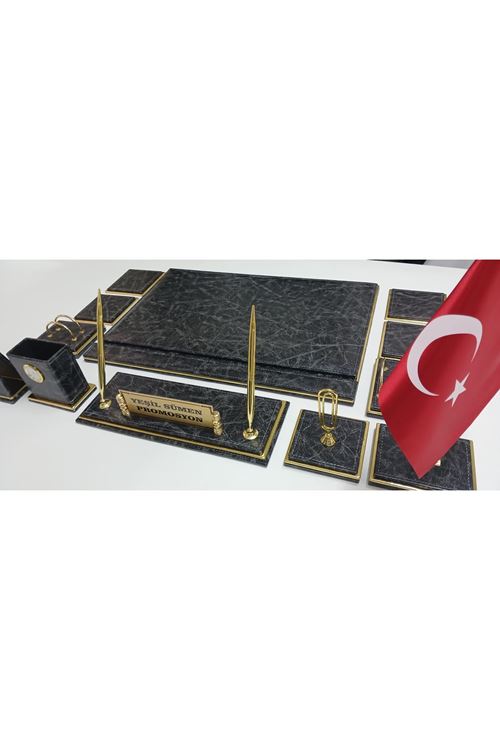 ZÜMRÜT SİYAH VE GOLD KİŞİYE ÖZEL İSİMLİKLİ LÜKS TASARIM SÜMEN VE MAKAM TAKIMI