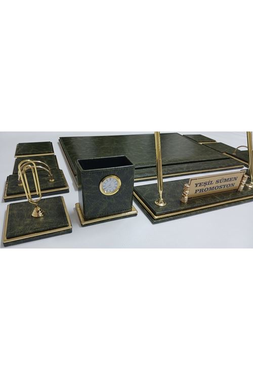 ZÜMRÜT YEŞİL VE GOLD KİŞİYE ÖZEL İSİMLİKLİ LÜKS TASARIM SÜMEN VE MAKAM TAKIMI