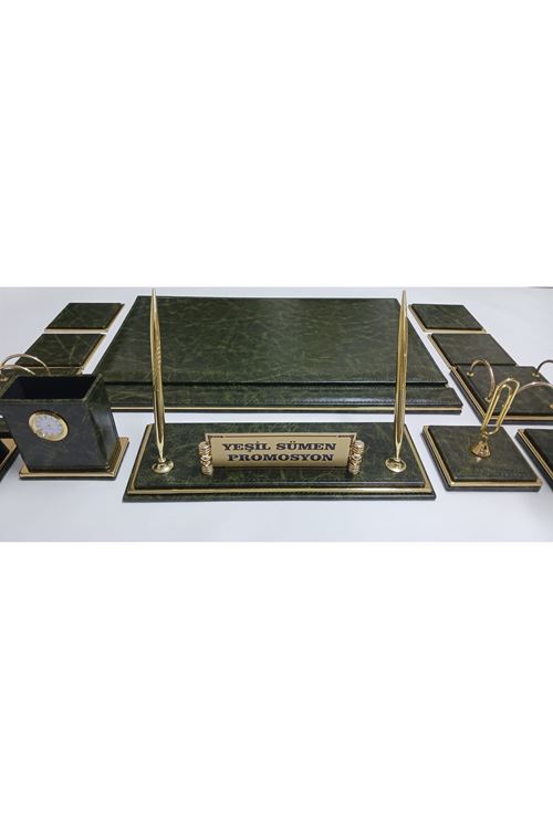 ZÜMRÜT YEŞİL VE GOLD KİŞİYE ÖZEL İSİMLİKLİ LÜKS TASARIM SÜMEN VE MAKAM TAKIMI
