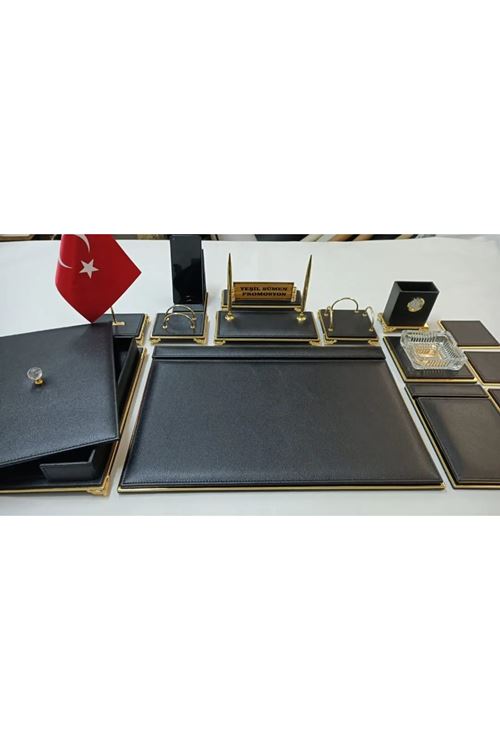 PAYİTAHT SİYAH VE GOLD KİŞİYE ÖZEL İSİMLİKLİ LÜKS TASARIM SÜMEN VE MAKAM TAKIMI