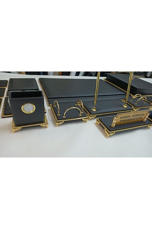 PAYİTAHT SİYAH VE GOLD KİŞİYE ÖZEL İSİMLİKLİ LÜKS TASARIM SÜMEN VE MAKAM TAKIMI