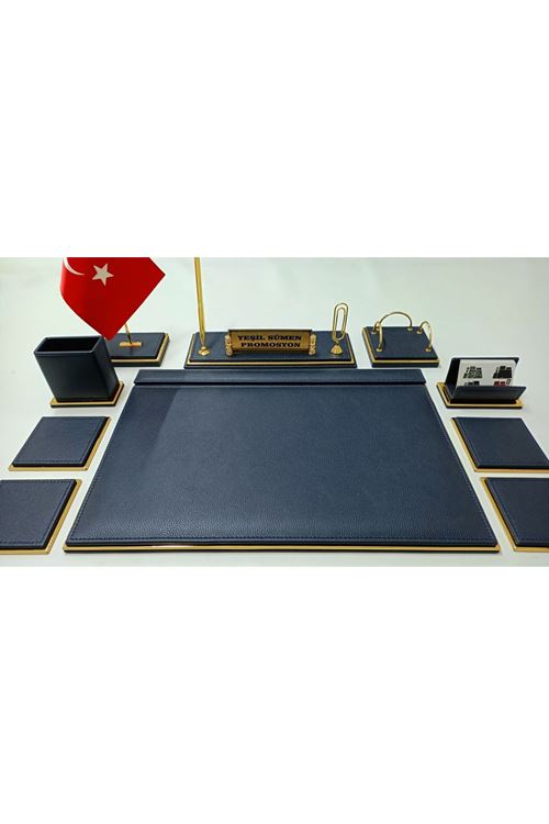 LACİVERT VE GOLD 3 KADEMELİ KİŞİYE ÖZEL İSİMLİKLİ LÜKS TASARIM SÜMEN VE MAKAM TAKIMI