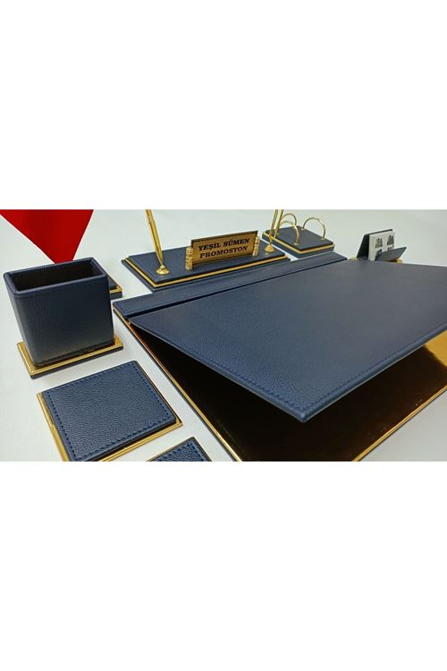 LACİVERT VE GOLD 3 KADEMELİ KİŞİYE ÖZEL İSİMLİKLİ LÜKS TASARIM SÜMEN VE MAKAM TAKIMI