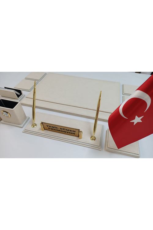 Bodrum Krem 3 Katmanlı Kişiye Özel Isimlikli Lüx Tasarım Sümen Ve Makam Takımı