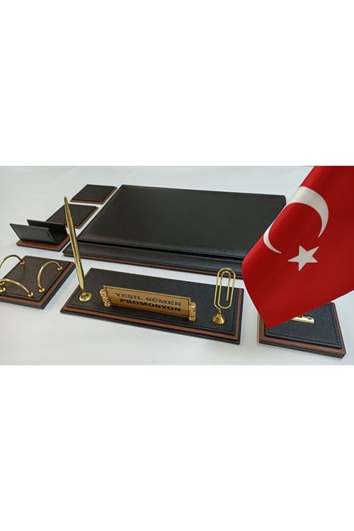 SİYAH VE TABA DERİDEN OLUŞAN İSİMLİKLİ SÜMEN VE MAKAM TAKIMI