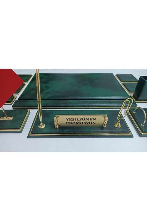 BULUT YEŞİL VE GOLD KİŞİYE ÖZEL İSİMLİKLİ LÜX TASARIM SÜMEN VE MAKAM TAKIMI
