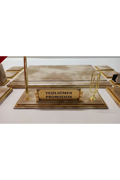 Bulut Krem Ve Gold Kişiye Özel Isimlikli Lüx Sümen Ve Makam Takımı