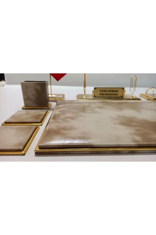 Bulut Krem Ve Gold Kişiye Özel Isimlikli Lüx Sümen Ve Makam Takımı