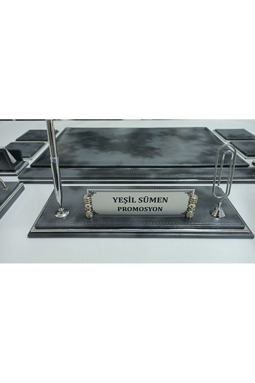 Bulut Gri Ve Gümüş Kişiye Özel Isimlikli Lüx Tasarım Sümen Ve Makam Takımı