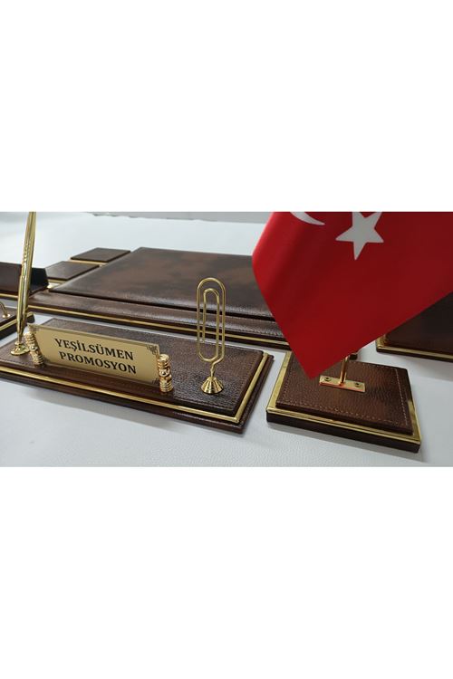 Bulut Kahve Ve Gold Kişiye Özel Isimlikli Sümen Ve Makam Takımı