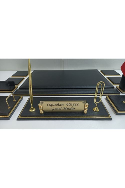 Gold Ve Siyah Isimlikli Lüx Tasarım Sümen Ve Makam Takımı