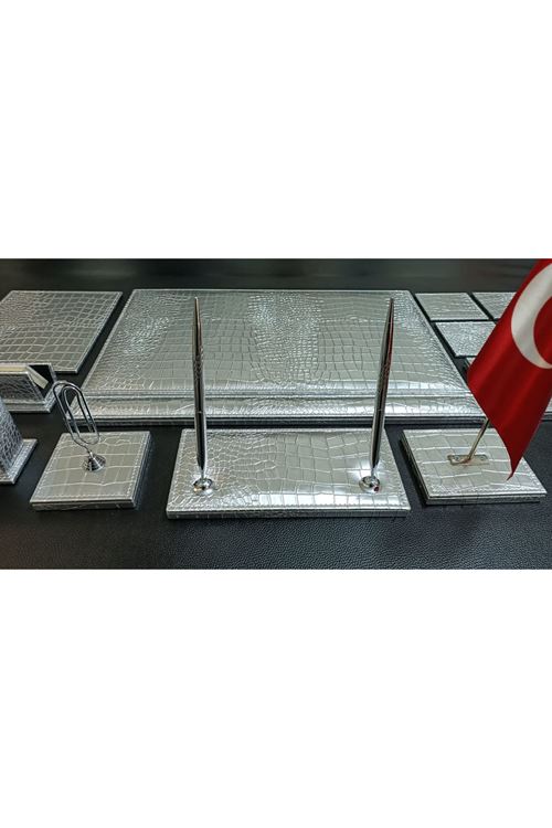 Crocodile Gümüş Lüx Tasarım Sümen Ve Makam Takımı