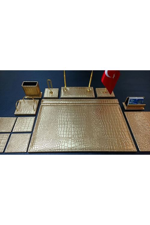 Crocodile Gold Lüx Tasarım Sümen Ve Makam Takımı