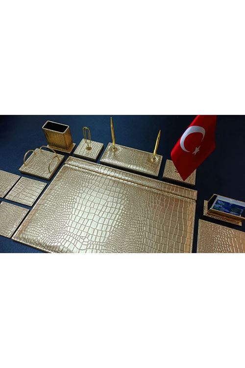 Crocodile Gold Lüx Tasarım Sümen Ve Makam Takımı