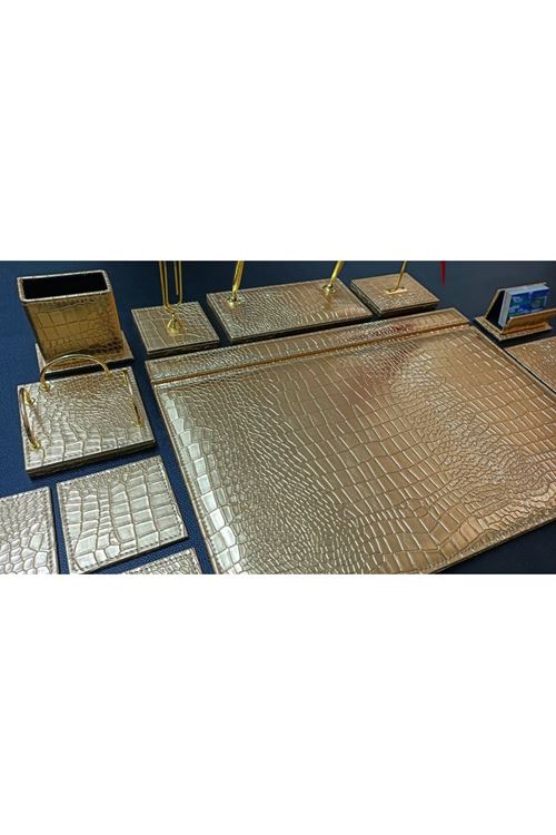 Crocodile Gold Lüx Tasarım Sümen Ve Makam Takımı