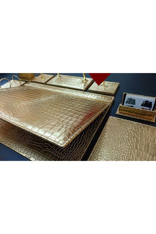 Crocodile Gold Lüx Tasarım Sümen Ve Makam Takımı