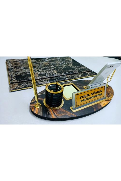 KAHVE MERMER VE GOLD KİŞİYE ÖZEL İSİMLİK SETİ