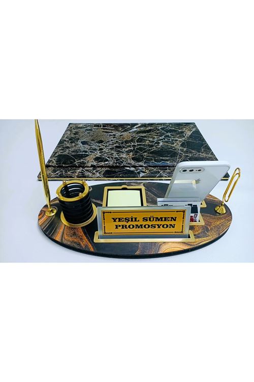 KAHVE MERMER VE GOLD KİŞİYE ÖZEL İSİMLİK SETİ