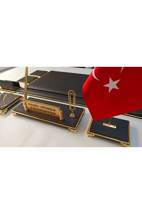 POYRAZ SİYAH VE GOLD KİŞİYE ÖZEL İSİMLİKLİ LÜKS TASARIM SÜMEN VE MAKAM TAKIMI