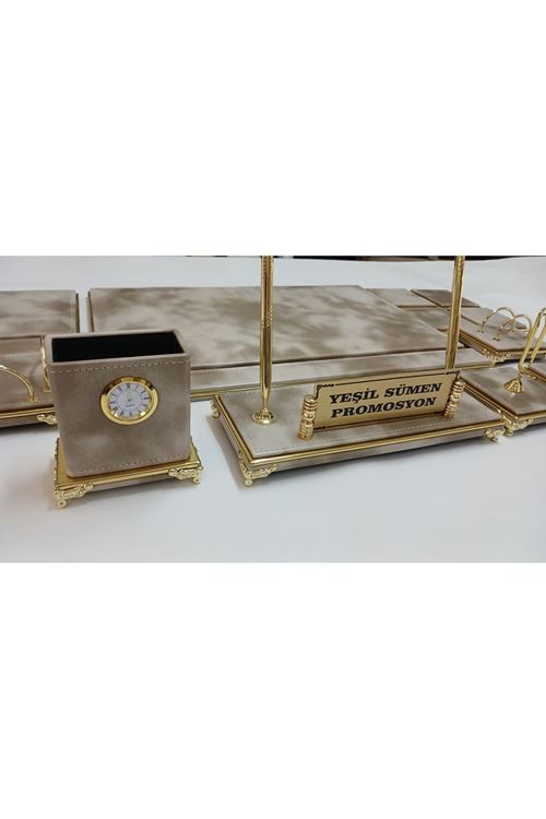 BULUT KREM VE GOLD KİŞİYE ÖZEL İSİMLİKLİ LÜKS TASARIM SÜMEN VE MAKAM TAKIMI