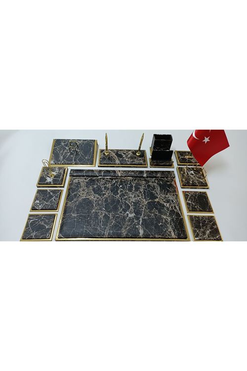 Kahve Mermer Ve Gold Lüx Sümen Takımı