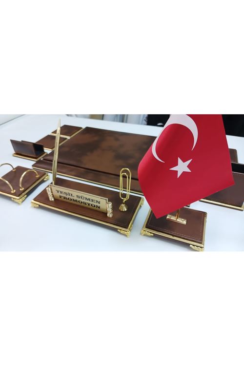 POYRAZ BULUT KAHVE VE GOLD KİŞİYE ÖZEL İSİMLİKLİ LÜKS TASARIM SÜMEN VE MAKAM TAKIMI