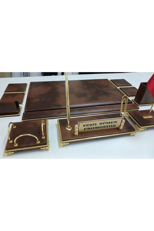 POYRAZ BULUT KAHVE VE GOLD KİŞİYE ÖZEL İSİMLİKLİ LÜKS TASARIM SÜMEN VE MAKAM TAKIMI