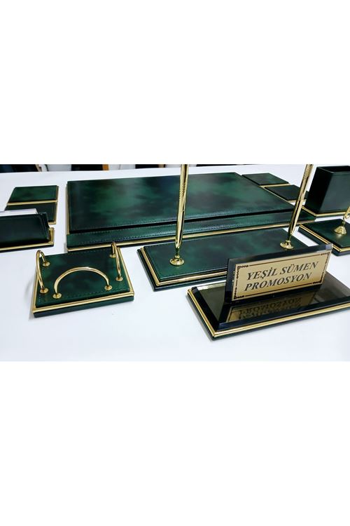 KRİSTAL İSİMLİKLİ BULUT YEŞİL VE GOLD SÜMEN VE MAKAM TAKIMI