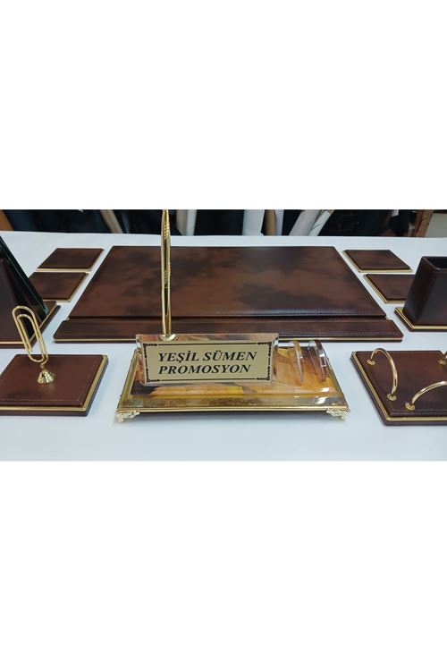 HÜRREM KRİSTAL İSİMLİKLİ BULUT KAHVE VE  GOLD DERİDEN OLUŞAN PREMİUM SÜMEN VE MAKAM TAKIMI