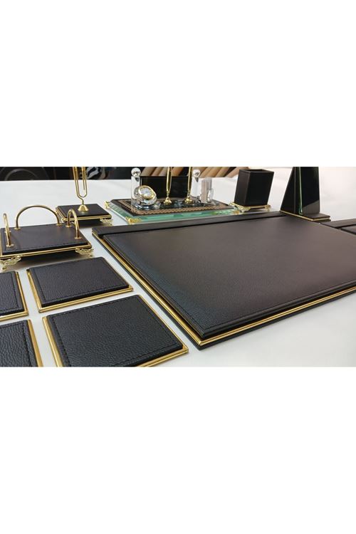 KRİSTAL İSMLİKLİ SULTAN SİYAH VE GOLD LÜKS TASARIM SÜMEN VE MAKAM TAKIMI