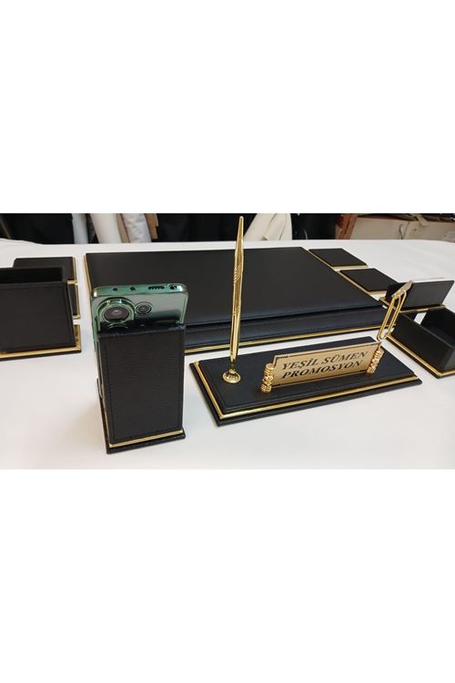 NEVA SİYAH VE GOLD LÜKS SÜMEN VE MAKAM TAKIMI