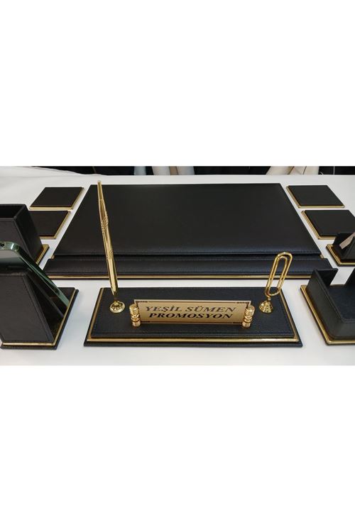 NEVA SİYAH VE GOLD LÜKS SÜMEN VE MAKAM TAKIMI