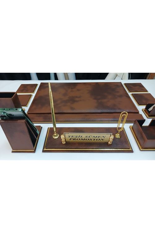 NEVA BULUT KAHVE VE GOLD LÜKS SÜMEN VE MAKAM TAKIMI