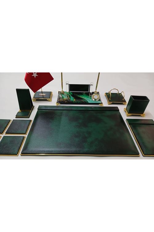HÜRREM YEŞİL GOLD KRİSTAL CAM İSİMLİKLİ LÜKS TASARIM SÜMEN VE MAKAM TAKIMI