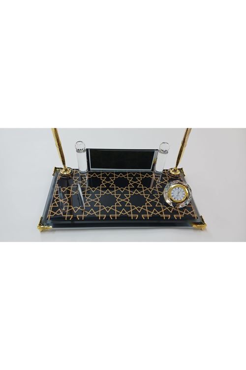 SULTAN SİYAH GOLD İŞLEMELİ KRİSTAL KİŞİYE ÖZEL İSİMLİK SETİ