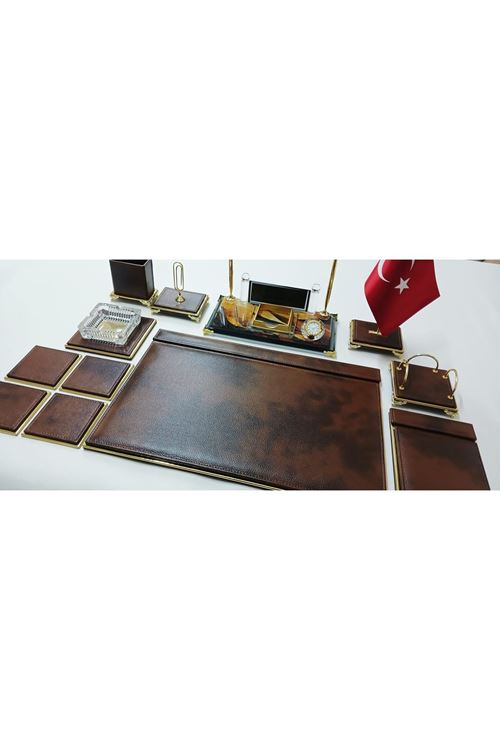 HÜNKAR BULUT KAHVE VE GOLD KRİSTAL CAM İSİMLİKLİ LÜKS TASARIM SÜMEN VE MAKAM TAKIMI