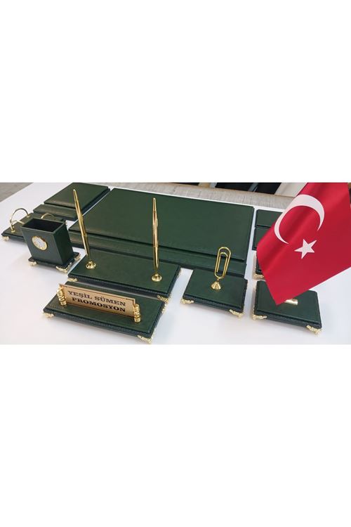 BODRUM YEŞİL KİŞİYE ÖZEL İSİMLİKLİ GOLD AYAKLI LÜKS TASARIM SÜMEN VE MAKAM TAKIMI