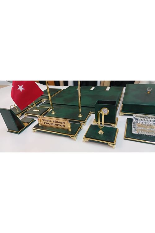 PAYİTAHT YEŞİL VE GOLD KİŞİYE ÖZEL İSİMLİKLİ LÜKS TASARIM SÜMEN VE MAKAM TAKIMI