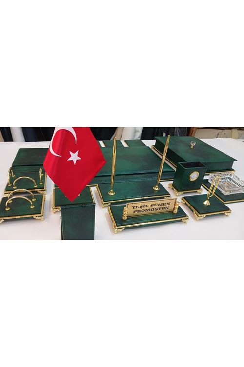 PAYİTAHT YEŞİL VE GOLD KİŞİYE ÖZEL İSİMLİKLİ LÜKS TASARIM SÜMEN VE MAKAM TAKIMI