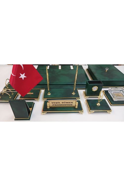 PAYİTAHT YEŞİL VE GOLD KİŞİYE ÖZEL İSİMLİKLİ LÜKS TASARIM SÜMEN VE MAKAM TAKIMI