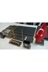 PAYİTAHT SİYAH VE GOLD KİŞİYE ÖZEL İSİMLİKLİ LÜKS TASARIM SÜMEN VE MAKAM TAKIMI