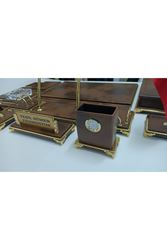 PAYİTAHT KAHVE VE GOLD DERİDEN OLUŞAN ULTRA LÜKS TASARIM SÜMEN VE MAKAM TAKIMI