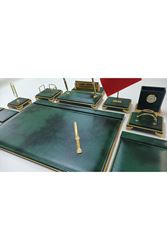 BULUT YEŞİL VE GOLD KİŞİYE ÖZEL İSİMLİKLİ GOLD AYAKLI LÜX TASARIM SÜMEN VE MAKAM TAKIMI