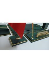 BULUT YEŞİL VE GOLD KİŞİYE ÖZEL İSİMLİKLİ LÜX TASARIM SÜMEN VE MAKAM TAKIMI