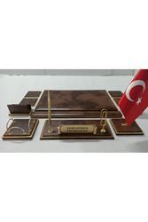 Bulut Kahve Ve Gold Kişiye Özel Isimlikli Sümen Ve Makam Takımı
