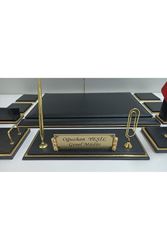 Gold Ve Siyah Isimlikli Lüx Tasarım Sümen Ve Makam Takımı