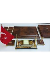 BULUT KAHVE VE GOLD DERİDEN OLUŞAN PREMİUM KRİSTAL SSÜMEN VE MAKAM TAKIMI