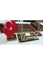 BULUT KAHVE VE GOLD DERİDEN OLUŞAN PREMİUM KRİSTAL SSÜMEN VE MAKAM TAKIMI