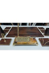 HÜRREM KRİSTAL İSİMLİKLİ BULUT KAHVE VE  GOLD DERİDEN OLUŞAN PREMİUM SÜMEN VE MAKAM TAKIMI